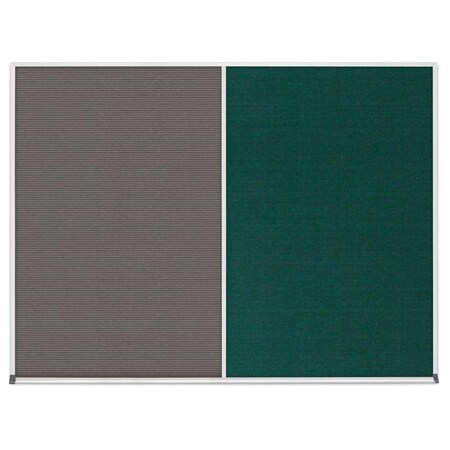 United Visual Products Double Door Radius Corkboard, 60"x36", Sat UV7004RC-SATIN-KEYLIME